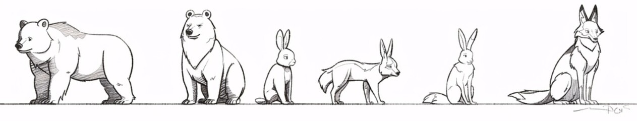 Foxy Bunny - A whimsical illustration of a bunny and a fox, showcasing the unique characteristics of each animal. Generative AI - obrazy, fototapety, plakaty