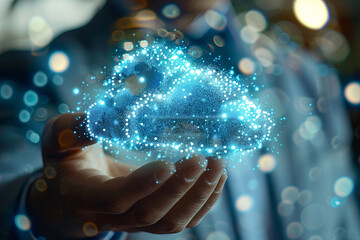 room with cables and servers, Cloud computing, technologies of internet, computer technologies, AI