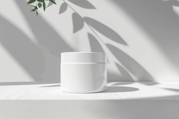 White jar of cosmetic cream Mock up