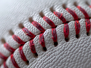 Closeup of a dirty baseball. Generative AI