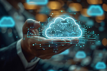 room with cables and servers, Cloud computing, technologies of internet, computer technologies, AI