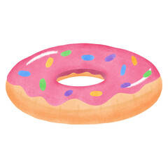 Inflatable swim ring in shape of donut