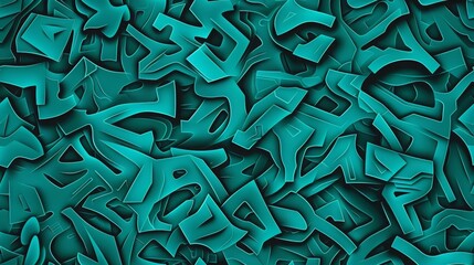 wavy blue-green curves, abstract blue-green wave background
