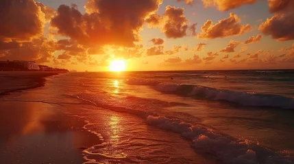 Fotobehang Sunrise over the beach  © Emil