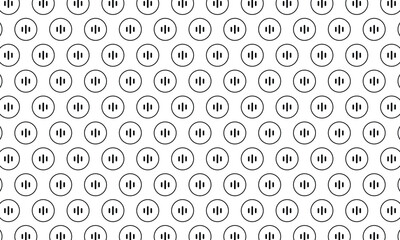 Music wave Icon pattern on white background. Vector Illustration