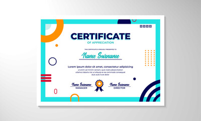 Modern flat certificate design template
