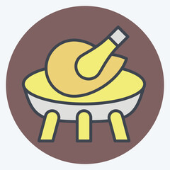 Icon Grill. related to Cooking symbol. color mate style. simple design editable. simple illustration