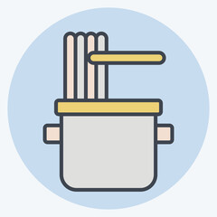Icon Noodles. related to Cooking symbol. color mate style. simple design editable. simple illustration