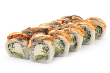 sushi on a white background