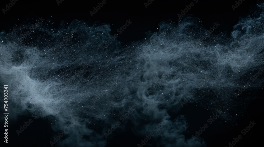 Wall mural swirling wisps and sparkling particles against a dark background