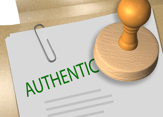 AUTHENTIC - verification concept - 754903576