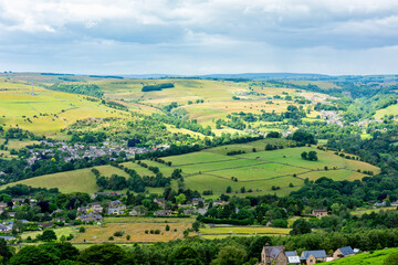 Fototapeta na wymiar A view across the Peak District from Curbar Edge in Derbyshire, England