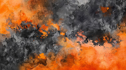 Black and Tangerine watercolor texture