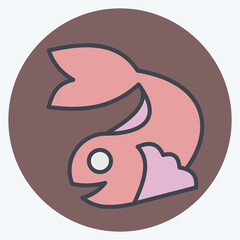 Icon Chinese Carps. related to Chinese New Year symbol. color mate style. simple design editable. simple illustration