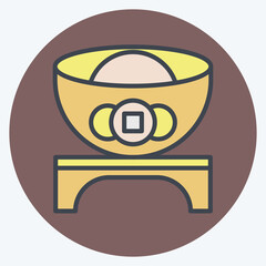 Icon Ingot. related to Chinese New Year symbol. color mate style. simple design editable. simple illustration