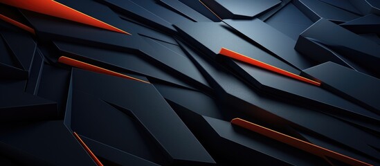 Minimalistic dynamic background with diagonal lines, abstract dark geometric shape from paper with...