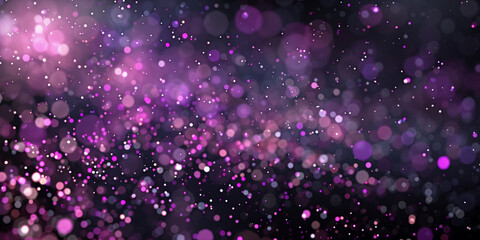 Magic pink and violet bokeh on a defocused dark blue background. Texture, background, wallpaper.
