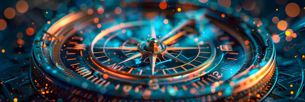 The digital compass: A strategic explorer for businesses, Vision crisis, Mission path, Agency creative, Digital strategy, Market decision, Achievement strategy, Financial stock, Company vision