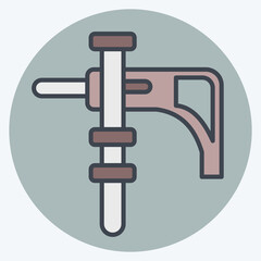 Icon Electric Drill. related to Construction symbol. color mate style. simple design editable. simple illustration
