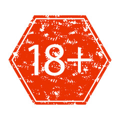 Under 18 year old. rubber stamp print vector