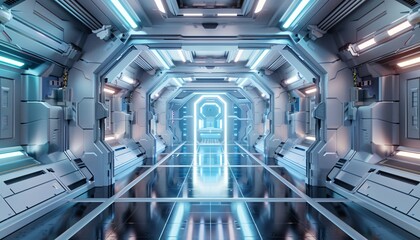 Neon-lit Space Station A Futuristic Odyssey Generative AI