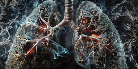 Smoker's Lung Interior - obrazy, fototapety, plakaty