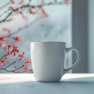 A hot coffee cup and mug gives a refreshing look