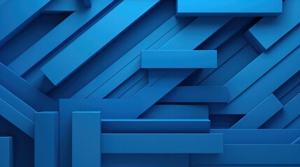 Fototapeta na wymiar Blue Abstract folded paper effect. Bright colorful blue background. Maze made of paper. 3d rendering