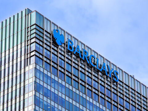 London, United Kingdom - February 26, 2024: Barclays is an international financial company from Great Britain and the third largest bank in the UK.