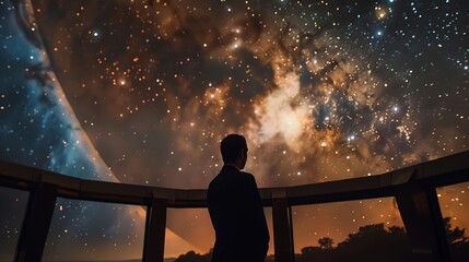 Cosmic Contemplation: Silhouette Against the Milky Way