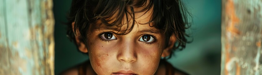 Eyes of Innocence: Portrait of a Child's Gaze - obrazy, fototapety, plakaty