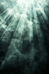 Abstract ethereal smoke pattern on a dark background.