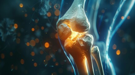 3D Knee Joint Replacement Illustration