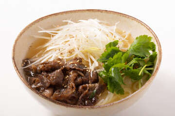 盛岡冷麺　牛骨スープ（牛肉　ネギ　水菜）