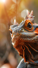 Fototapeta premium Close Up of Lizard. AI.