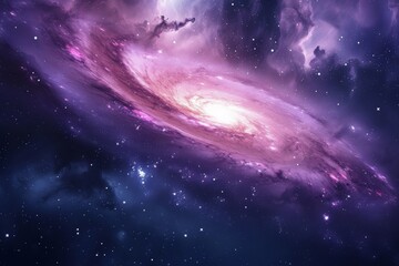 Naklejka na ściany i meble Celestial Orbits: Majestic Spiral Galaxy in Cosmic Orbit