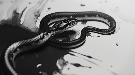 Obraz premium Sidewinding Striped Snake