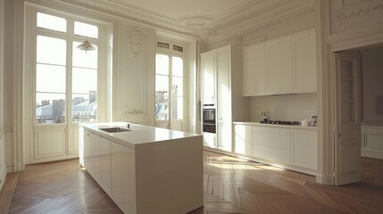 Fototapeta premium Contemporary and Minimalist White Kitchen