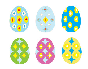 set of easter eggs. Easter eggs on white The cuteness of Easter eggs, cartoons, bright colors.