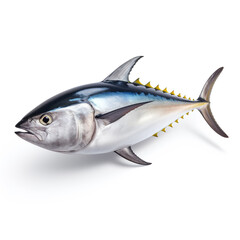 tuna fish on white background сreated with Generative Ai