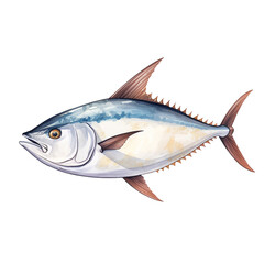 Fototapeta premium tuna fish on white background сreated with Generative Ai