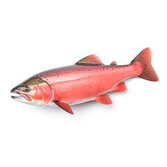 Salmon fish on white background сreated with Generative Ai