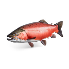 Salmon fish on white background сreated with Generative Ai