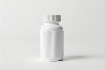 White Pill Bottle Isolated on White Background