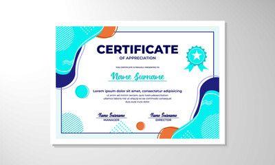 Modern flat certificate design template