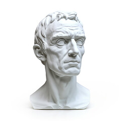 Obraz premium head of a plaster statue on a white background сreated with Generative Ai