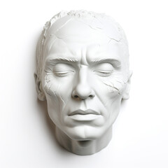 head of a plaster statue on a white background сreated with Generative Ai