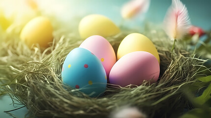 Obraz premium Colorful easter eggs