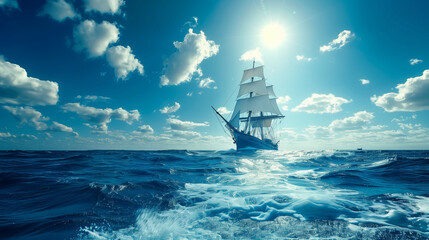 Fototapeta premium ship in the sea