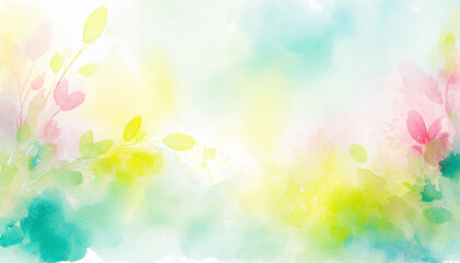 Colorful flowers watercolor background
- 754918723